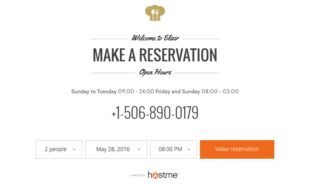 Hostme reservation widget